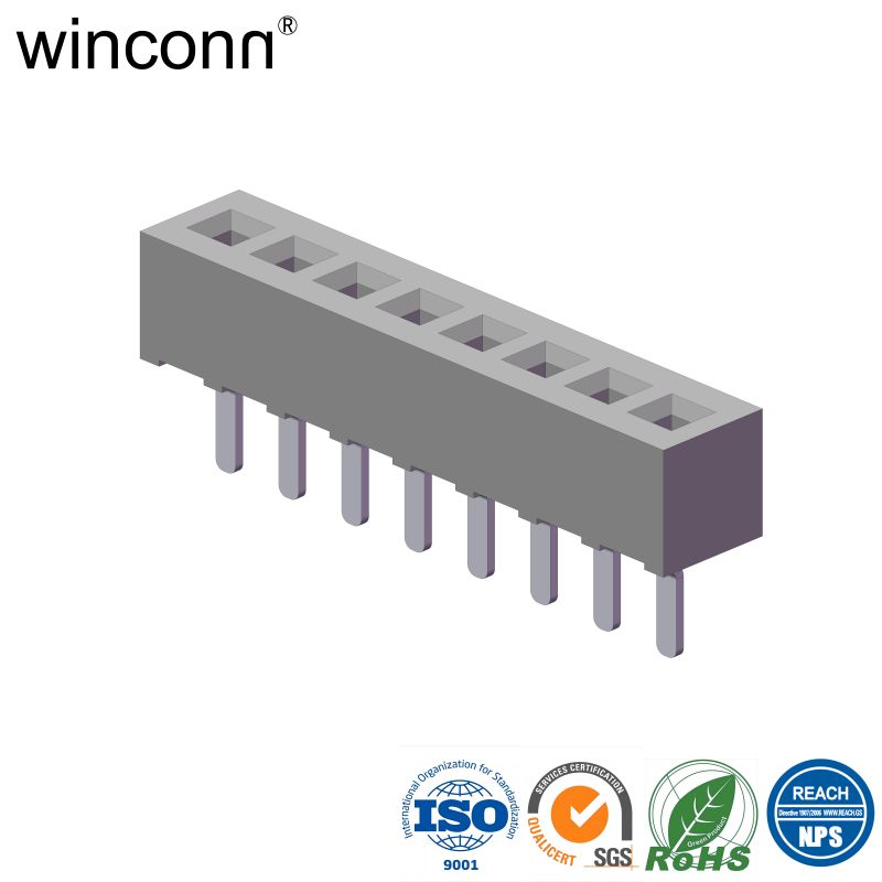 FEMALE HEADER 1.27mm SINGLE ROW VERTICAL DIP TYPE H=2.0