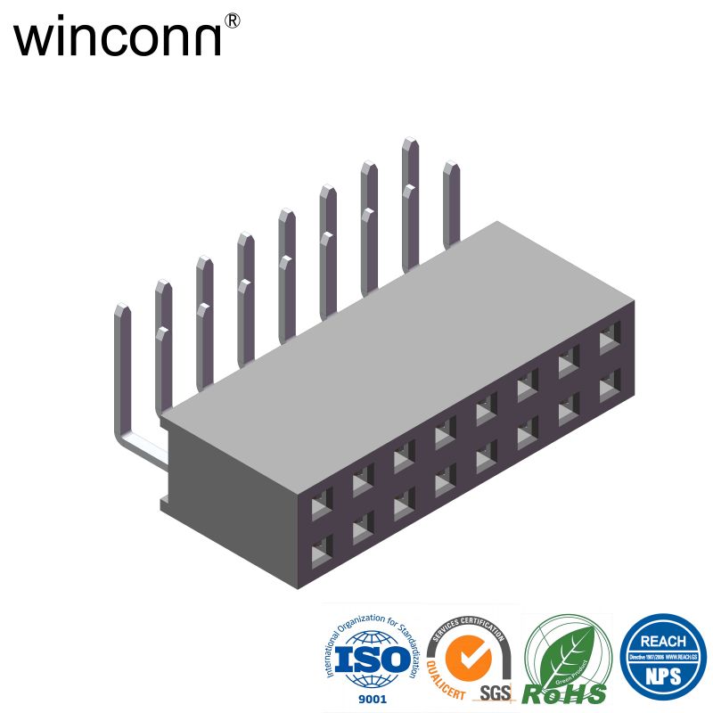Right Angle DIP Panel-to-Board, Signal, Wire-to-Board Female Header socket