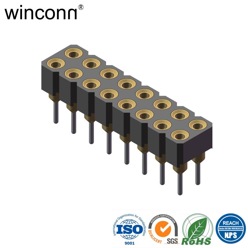 Female IC Socket 2.54mm Double Row Straight DIP Type H=3.00mm
