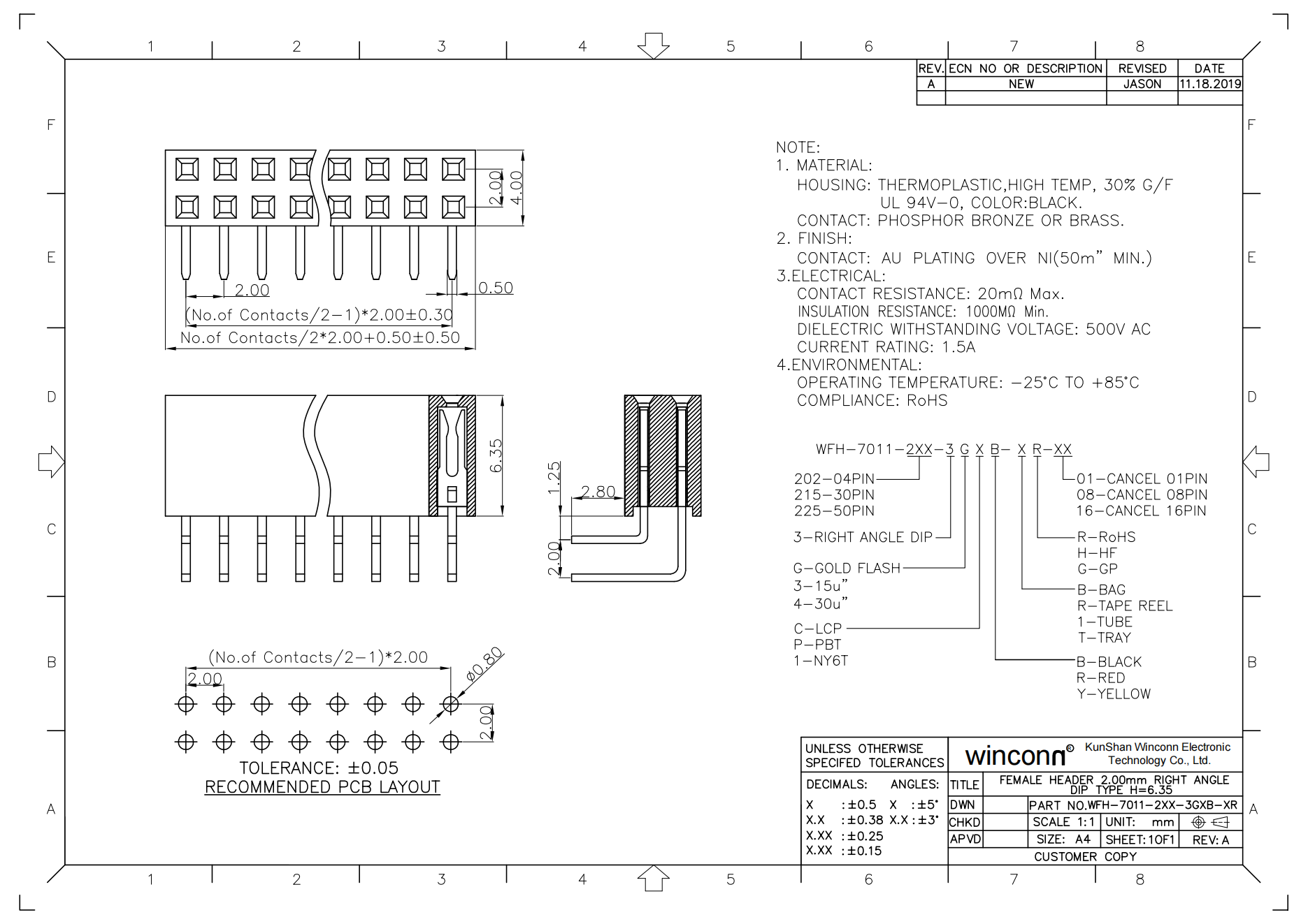 horizontal surface mount Digital Products Female Header Terminal from ...